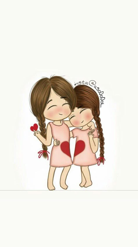 Sisters Drawing, Happy Birthday Wishes Photos, Love Heart Images, Sister Birthday Card, Heart Images, Sketches Easy, Very Funny Pictures, Cute Quotes For Friends, Sister Birthday