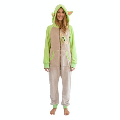 Easy Cosplay Costumes, Star Wars Marathon, Star Wars Onesie, The Mandalorian Grogu, Mandalorian Grogu, Womens Onesie, Easy Cosplay, Cozy Sleepwear, Best Pajamas