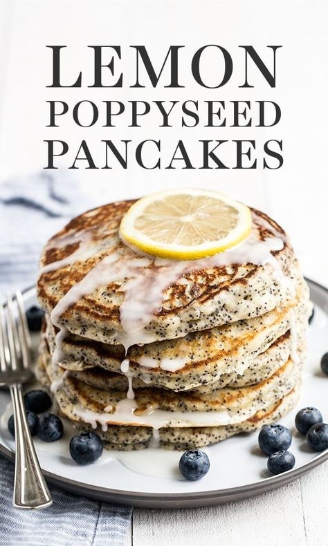 Lemon Poppy Seed Pancakes Lemon Poppyseed French Toast, Low Carb Vegan Breakfast, Poppyseed Pancakes, Lemon Poppy Seed Pancakes, Poppy Seed Pancakes, Lemon Breakfast, Lemon Poppyseed Pancakes, Homemade Brunch, Lemon Pancakes