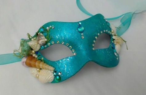 Water Textiles, Mermaid Mask, Ball Masks, Dollar Art, Magical Mermaid, Sea Siren, Unique Masks, Ball Mask, Masked Ball