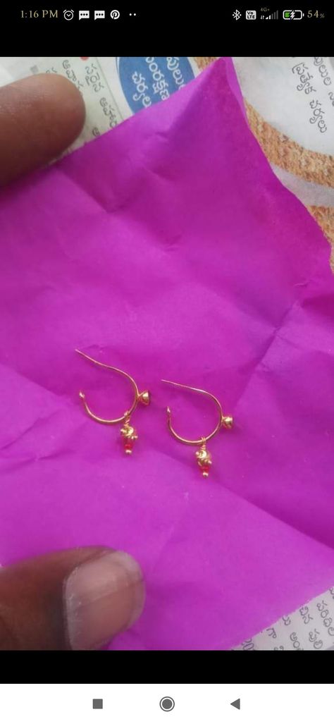 Pogulu Designs For Babies, Gold Earrings For Kids Baby, Baby Earrings Gold Indian, Office Earrings, Golden Blouse Designs, Kids Gold Jewelry, Gold Earrings For Kids, Golden Blouse