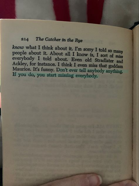 Catcher In The Rye Book, Book Lines, Book Annotations, Catcher In The Rye, Book Annotation, Love Languages, Song Quotes, Rye, Book Quotes