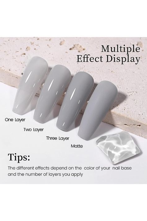 MAYCHAO Jelly Grey Gel Nail Polish 1Pc Nail Polish 15ML Soak Off UV LED Nail Gel Polish Nail Art Starter Manicure Salon DIY at Home, 0.5 OZ Grey Gel Nail, Grey Gel Nails, Gray Polish, Gel Polish Nail Art, Nail Gel Polish, Nail Gel, Uv Led, Gel Nail, Gel Nail Polish