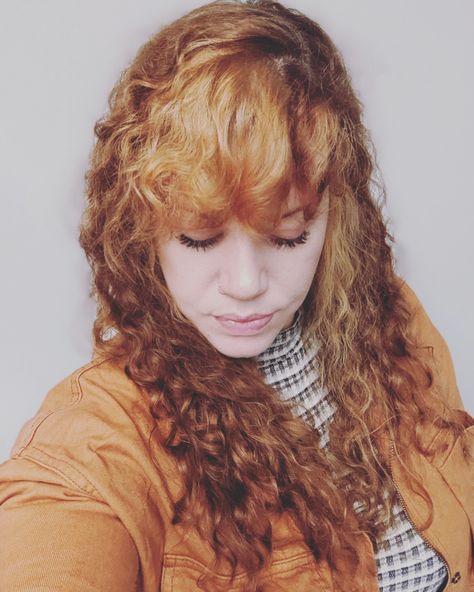 Copper bangs and added peek a boo highlight Copper Bangs, Pumpkin Spice Hair, Peek A Boo, Pumpkin Spice, Bangs, Copper, Hair