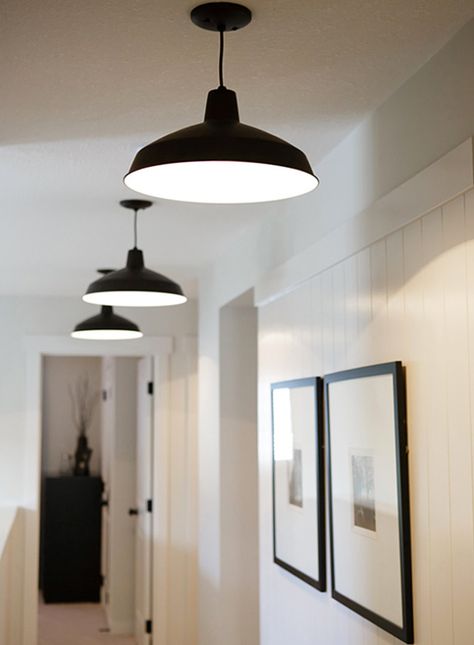 Natalie Fugelstveit Small Hallway Lighting, Hallway Ceiling Lights, Blitz Design, Hallway Ceiling, Interior Light Fixtures, Hallway Light Fixtures, Black Ceiling Lighting, Hall Lighting, Farmhouse Light Fixtures