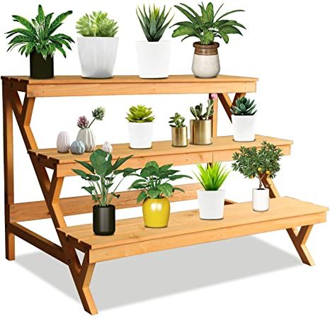 AmazonSmile : 3 Tier Wood Plant Stand Indoor Outdoor, Ladder Multi Tier Plant Holder Stand, Wooden Tiered Large Plant Stands, Display Shelf Storage Stand, 3 Layered Step Plant Display Rack, Stair Plant Stand : Garden & Outdoor Teaching Plants, Planet 9, Ladder Plant Stand, Plant Ladder, Pots Plants, Stand Flower, Corner Plant, Wood Pots, Plant Stands Outdoor