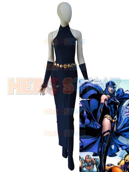 Raven Dress DC Comics Female Navy Blue Spandex Cosplay Costume Coven Zyra, Dc Comics Female, Female Navy, Spandex Suit, Raven Dress, Raven Cosplay, Blue Raven, Superhero Cosplay, Grey Puffer