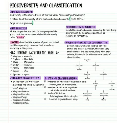 Classification Biology Notes, The Living World Neet Notes, Biological Classification, Mole Concept, Neet Biology, How I Take Notes, Neet Notes, Biology College, Study Science