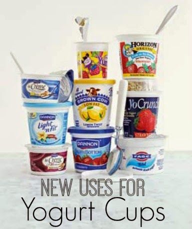 Discover six new uses for yogurt cups in your home. | www.inspirationformoms.com #sixonsaturday #newusesforthings #yogurtcups Eating For Health, Almond Champagne, Yogurt Container, Yogurt Cup, Money Print, Upcycling Diy, Cup Crafts, Crafts Workshop, Yogurt Cups