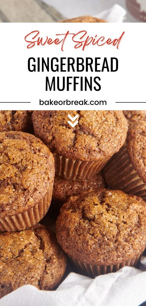 Cozy, sweet, spiced Gingerbread Muffins make a wonderful treat for a special Christmas breakfast or brunch. Or keep a batch around to serve with coffee or tea for holiday visitors. If you’re a big fan of all things gingerbread, then you’re going to adore these Gingerbread Muffins! They’re made with molasses along with brown sugar for plenty of bold flavor. A perfect holiday treat! Apple Bran Muffins, Molasses Muffins, Gingerbread Muffins, Gingerbread Spice, Fruit Vegetable Smoothie, Cranberry Orange Muffins, All Things Gingerbread, Holiday Baking Recipes, Spice Muffins