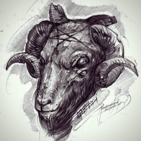 Goat Face Drawing, Goats Drawing, Goat Head Drawing, Goat Face, Goat Head, Head Drawing, Animal Drawings Sketches, Drawing Animals, Dark Tattoo