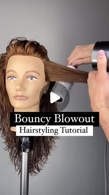 Authentic Beauty Concept USA on Instagram: "How To: Bouncy blowdry on a layered haircut  @ahappyjustin - Use these #hairtips to create a bouncy blowout perfect for those who are blow drying a #butterflycut or a classic layers   Product selection is key so be sure to choose only the best, Justin reached for these favorites:  🍃 Hydrate Spray Conditioner for soften and detangling  🍃 Amplify Mousse for a voluminous results 🍃 Nourishing Hair Oil for shine and to seal split ends  #blowout #blowdry #layeredhaircut #stylingtips #hairstyling #hairstylist" Bouncy Blow Dry Medium, Blow Dry Hair For Volume, Curly Blowout, Curly Blowdry, Bouncy Blowout, Dry Long Hair, Blowout Hair Tutorial, Salon Blowout, Blow Hair