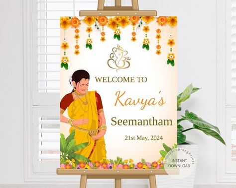 Buy Sreemantham Welcome Sign Indian Baby Shower Welcome Sign Godh Bharai Welcome Sign Baby Shower Decoration Editable Diy Welcome Poster Online in India - Etsy Baby Shower Stage Decorations, Baby Shower Welcome Board, Baby Shower Wall Decor, Godh Bharai, Indian Baby Shower Decorations, Silver Rakhi, Indian Baby Showers, Baby Shower Deco, Indian Baby