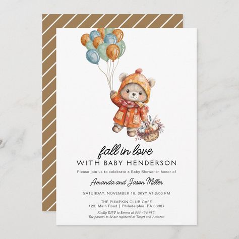 Fall in love cute teddy bear Baby Shower Save The Date Baby Shower Save The Date, Jason Miller, Cute Teddy Bear, Teddy Bear Baby Shower, Cute Teddy, Love Bear, Baby Bear Baby Shower, Baby Shower Fall, Fall Baby