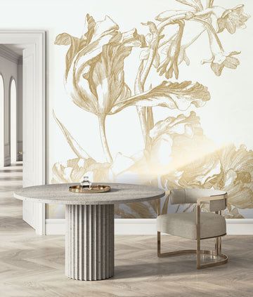 Shop Gold Metallic Wall Mural No. 2 Engraved Flowers in Off-White at Burke Decor today. Quick ship and free shipping available for select items in the US. International shipping available. Tapete Gold, Interior Murals, Scenic Wallpaper, Bedroom Murals, Engraved Flower, Metallic Wallpaper, Kitchen Wallpaper, Gold Wallpaper, Burke Decor