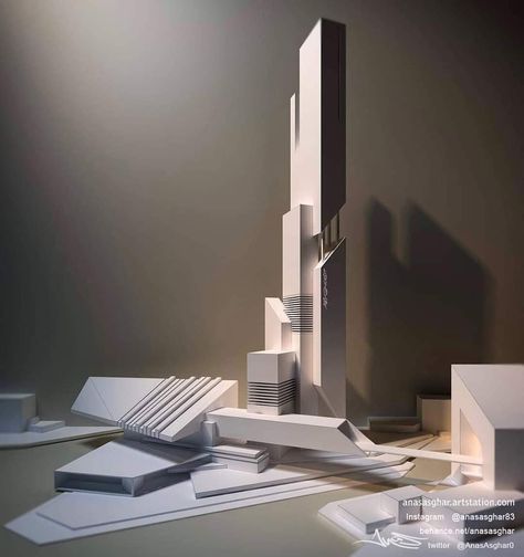 Skyscraper Model, Maquette Architecture, Architecture Design Presentation, Architecture Design Process, Conceptual Architecture, Architectural Model, Architecture Design Sketch, Skyscraper Architecture, Tower Design