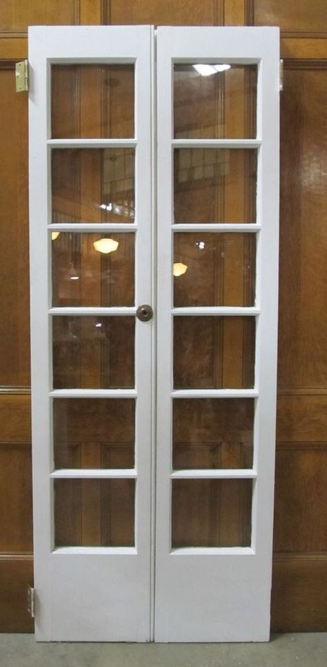 Narrow French Doors Interior, Interior French Door Ideas, Narrow French Doors, Small French Doors, Door Curtains Kitchen, French Door Interior, Bifold French Doors, Pintu Interior, French Doors Bedroom