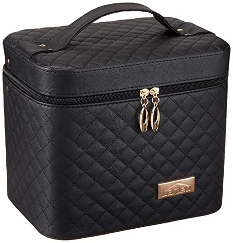 Amazon.com : Sooyee Professional Makeup Train Case with Mirror - Cosmetic Studio Box Designed To Fit All Cosmetics Make Up Bag Organizer Train Case for Women (BLACK) : Beauty Makeup Bags Big, Makeup Box Design, Makeup Organizer With Mirror, Professional Makeup Bag, Professional Makeup Case, Makeup You Need, Cosmetic Train Case, Beaded Shoes, Shaving Kit