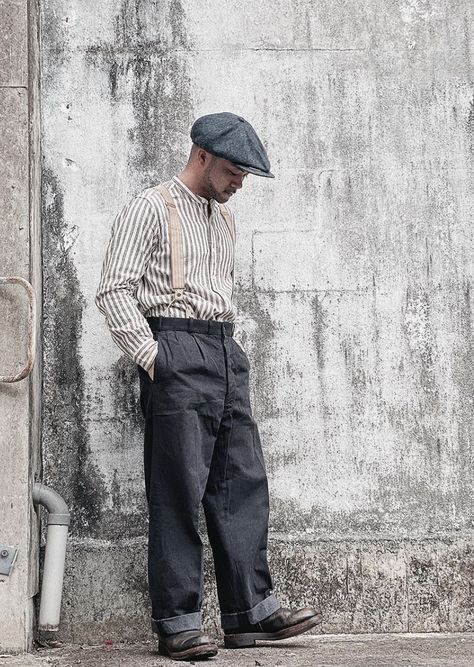 1940s Mens Workwear, Mens Vintage Workwear, 50s Style Men, Americana Fashion Men, Poor Clothes, 1950s Mens Fashion, Men Workwear, Old Man Fashion, 1950s Mens