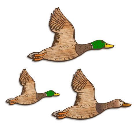 PRICES MAY VARY. Authentic Retro Design: Our flying ducks wood wall decor capture the essence of the 1950s era. Each piece is meticulously crafted to resemble the graceful flight of these majestic vivid birds. The attention to detail and the use of high-quality wood ensure an authentic retro look. Handcrafted Excellence: Each set of flying ducks is handcrafted by skilled artisans who are passionate about preserving the beauty of traditional craftsmanship. The sturdy wood and high-quality print t Woodland Name Sign, Baby Boy Duck Hunting Nursery, National Park Nursery Theme, Vintage Duck Nursery, Duck Nursery Theme, Duck Themed Nursery, Mallard Duck Nursery, Hunting Wall Decor, Goose Decor