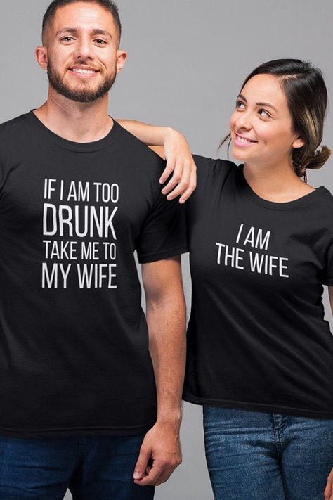 Looking for last minute, extremely simple Halloween costumes for couples? You're in the right place! These funny Halloween shirts make an easy party outfit for adults. Clever and hilarious, they'll instantly make you look cool! Click through to our Etsy shop for more tshirts with sayings and cute products! #coupleshalloween #halloween #halloweencostume #halloweenshirt #halloweenoutfit Couples Halloween Shirts, Affordable Halloween Costumes, Funny Couple Halloween Costumes, Friend Costumes, Couple Halloween Costumes For Adults, Halloween Couple, Couples Costume, Couple Costumes, Matching Halloween