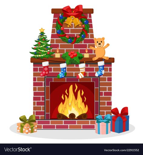 Fireplace Cartoon, Disney Merry Christmas, Tree Candles, Free Kids Coloring Pages, Xmas Theme, Christmas Props, Christmas Program, Christmas Vector, Christmas Scenery