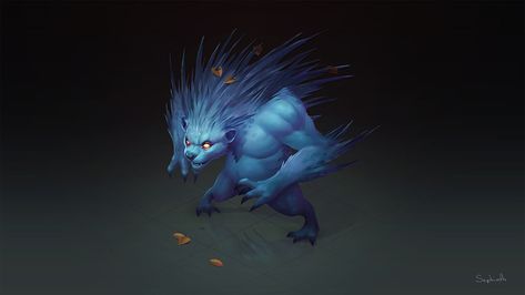 ArtStation - Hedgehog Monster, SEPHIROTH ★ ART Fantasy Hedgehog, Monster Egg Concept Art, Hedgehog Monster, Box Monster, Sephiroth Art, Fantasy Shark Monster, Monster Hunter World Nergigante, Hedgehog Art, Monster Design