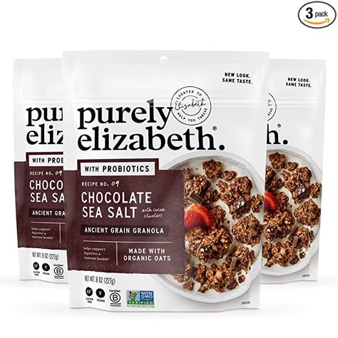 Gluten Free Granola Recipe, Granola Chocolate, Purely Elizabeth, Baking With Coconut Oil, Probiotic Benefits, Gluten Free Granola, Granola Cereal, Ancient Grains, Gluten Free Snacks