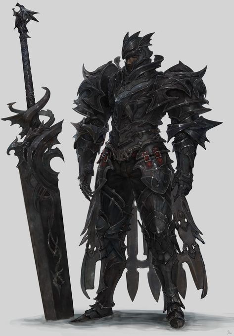 3d Karakter, Dragon Armor, Black Armor, Dragon Knight, Idee Cosplay, 다크 판타지, Knight Art, Knight Armor, Comics Art