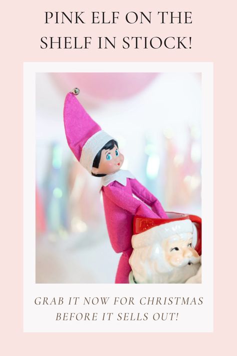 Alert the media! The pink elf on the shelf is back in stock! She sells out every single year, so I'd recommend grabbing her now before December is here. My girls still love seeing her show up every year, and the pink is such a fun touch for the holidays! Pink Elf On The Shelf, Girl Elf On The Shelf, Elf On The Shelf Girl, Elf On A Shelf, Girl Elf, Elf Doll, Back In Stock, Holiday Decor Christmas, On The Shelf