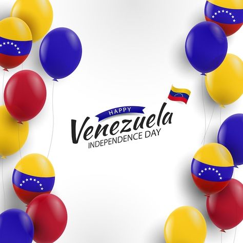 Venezuela independence day | Premium Vector #Freepik #vector #nationality #independence #flag-day #flag-background Venezuela Independence Day, Presentations Design, Speech Text, Minimal Font, Comic Text, Cute Themes, 3d Text Effect, Classic Guitar, Flag Background