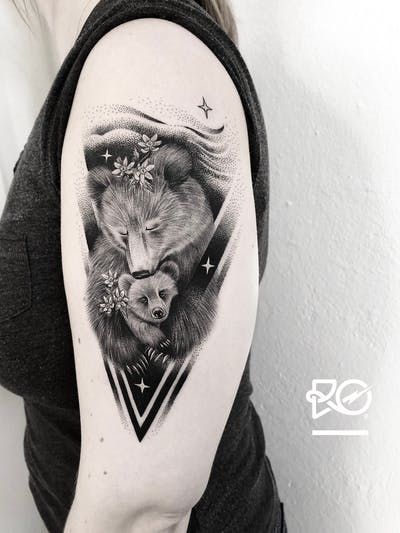 Mom Bear Tattoo, Baby Bear Tattoo, Sorry Mom Tattoo, Mama Tattoo, Cubs Tattoo, Baby Tattoo Designs, Bear Tattoo Designs, Mom Tattoo Designs, Explore Tattoo