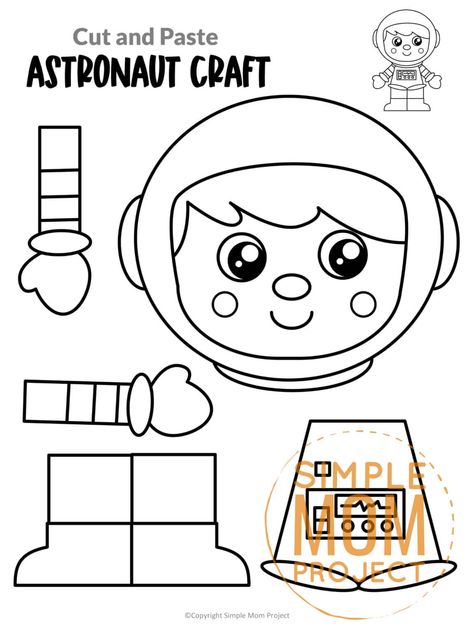 Astronaut Crafts Preschool, Astronaut Template, Outer Space Crafts For Kids, Fire Safety Preschool Crafts, Astronaut Craft, Community Helpers Crafts, Outer Space Crafts, Planets Activities, Astronaut Theme