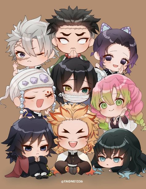 Demon Slayer Hashira Fanart, Images Hello Kitty, Album Cover Wallpaper Collage, Chibi Wallpaper, Images Kawaii, Anime Drawing Books, Demon King Anime, Chibi Drawings, Dragon Slayer