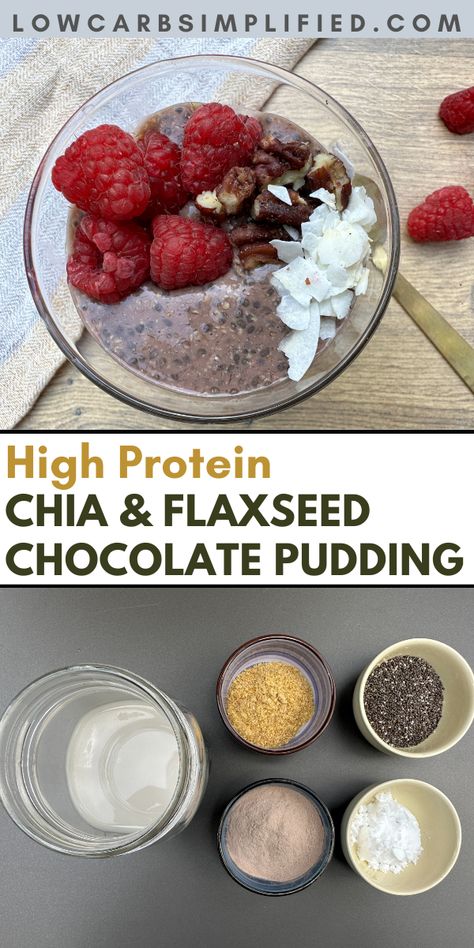 Flax Chia Pudding, Chai And Flax Seed Recipes, How To Add Flaxseed To Your Diet, Flax Seed Powder Recipes, Chia Flax Pudding, Chia Seed Pudding High Protein, Chia And Flax Seed Recipes, Sunwarrior Protein Recipes, High Protein Chia Seed Pudding