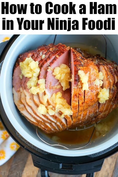 Air fryer ham is easy! Want to save room in your oven or just make a small piece for 2 of you, this is how to cook a ham in an air fryer. #airfryerham #hamairfryer #ninjafoodiham Ninja Foodi Ham, Pressure Cooker Ham, Cook A Ham, Ninja Cooking System Recipes, Healty Dinner, Christmas Ham, Ninja Recipes, Using A Pressure Cooker, How To Cook Ham