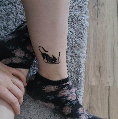 #tattooaddict #tattoosnob #tattoolovers #tattooartistmagazine #skulltattoo #tattoocoverup #tattooedboys #tattooedwomen #tattoomodels Cat With Knife, Knife Tattoo, Tattoo Cover Up, R Tattoo, Deathly Hallows Tattoo, Cat Pin, Pin Collection, Triangle Tattoo, Cool Tattoos