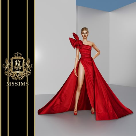 MSSIMS — CARA - ELIE SAAB COUTURE FALL 2021 GOWN EXCLUSIVE... Elie Saab Couture, Tumblr Sims 4, Look Formal, Sims 4 Dresses, Sims4 Clothes, Sims 4 Cc Packs, Sims 4 Mods Clothes, Gala Dresses, Ts4 Cc