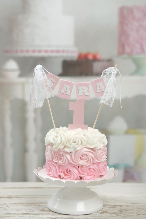 Onederful Birthday Cake, 1st Birthday Cake Girl, First Birthday Cake Girl, Baby Pink Cake, 1st Birthday Girl Cake, Its A Girl Cake, Pink Smash Cake, Pink Cake Toppers, Topper Name