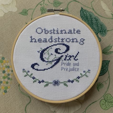 Jane Austen Embroidery, Pride And Prejudice Embroidery, Stitch Witchery, Cross Stitch Quotes, Creative Stuff, Cross Stitch Patterns Christmas, Crochet Stuff, Moon Design, Cross Stitching