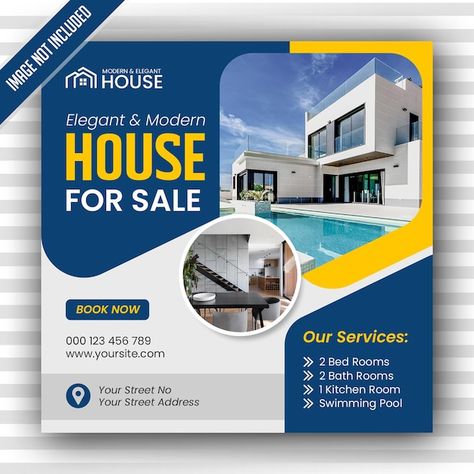 Modern home for sale real estate flyer d... | Premium Psd #Freepik #psd #flyer #business #sale #house Estate Flyer Design, Real Estate Flyer Design, Modern Homes For Sale, Real Estate Flyer Template, Digital Marketing Design, Facebook Cover Template, Psd Flyer, Real Estate Logo, Sale Flyer