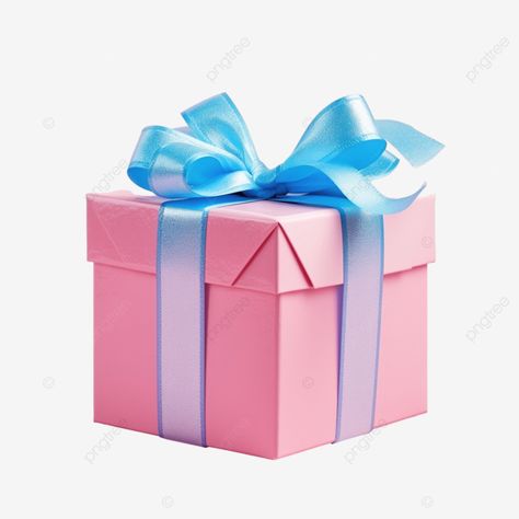 wrapped christmas or other holiday handmade present in paper with blue ribbon on pink surface gift Pink Gift Box, Clip Art Vintage, Gift Package, Handmade Holiday, Box Gift, Christmas Wrapping, Blue Ribbon, Business Flyer, Art Vintage