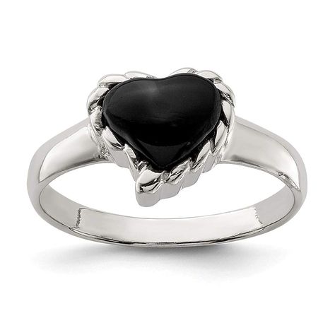 ICE CARATS 925 Sterling Silver Black Onyx Heart Band Ring S/love Stone Fine Jewelry Ideal Gifts For Women Gift Set From Heart * Do hope that you actually love our photo. (This is our affiliate link) #bandrings Heart Promise Rings, Heart Engagement Rings, Gift Sets For Women, Sterling Silver Rings Bands, Ring Black, Silver Band Ring, Fine Jewelry Gift, Love Ring, 925 Jewelry