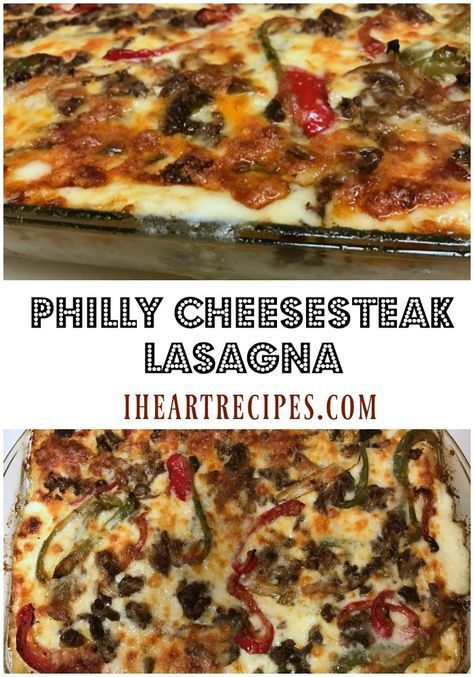 A non traditional lasagna recipe made Philly Cheesesteak Style! Loaded with tender steak, peppers, onions, ricotta, over 5 cheeses, AND a creamy homemade sauce! Recently I asked my readers to pick … Philly Cheesesteak Lasagna, Traditional Lasagna Recipe, Steak Peppers, Lasagna Recipe With Ricotta, I Heart Recipes, Cheesesteak Recipe, Traditional Lasagna, Southern Recipes Soul Food, Tender Steak