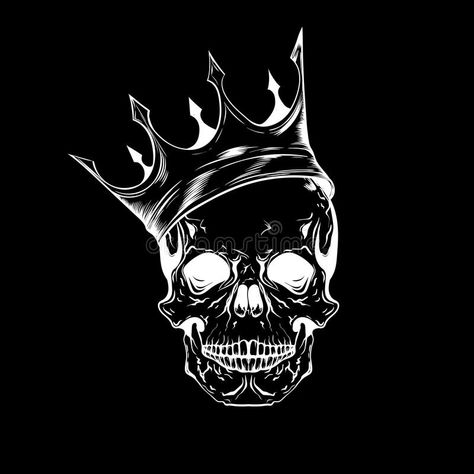 King Crown Tattoo, Tattoo Line Art, Sugar Skull Illustration, Skull Sketch, Tattoo Line, Crown Tattoo Design, Line Art Images, King Tattoos, Art Noir