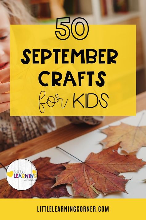 September Art Projects For Kids, September Kids Crafts, September Art Projects, September Crafts For Kids, Harvest Crafts For Kids, Crafts For Older Kids, Fall Kindergarten Crafts, Kindergarten Autumn, 1st Grade Crafts