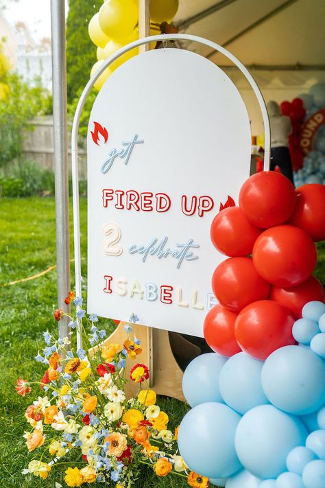 Kara's Party Ideas Fire Truck 2nd Birthday Party | Kara's Party Ideas Firestation Birthday Party, Fire Truck Second Birthday, Emergency Vehicle Birthday Party, Truck 2nd Birthday Party, Fire Truck Birthday Party Ideas, Truck 2nd Birthday, Fireman Party, Firetruck Birthday Party, Fire Truck Party