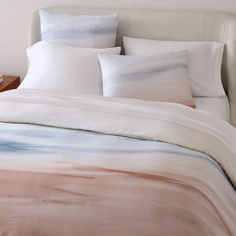 Simple Duvet Cover, Dreamy Colors, Modern Bed Set, Modern Duvet, Painted Beds, Modern Duvet Covers, Abstract Sunset, Modern Colonial, West Elm Kids