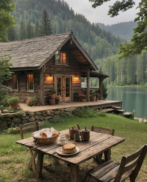 Pacific Northwest Aesthetic Home, Norwegian Cabin, Hiker Girl, Canadian House, Log Houses, Nature Room, Cabin Aesthetic, Cozy Cabins, Forest Cabin