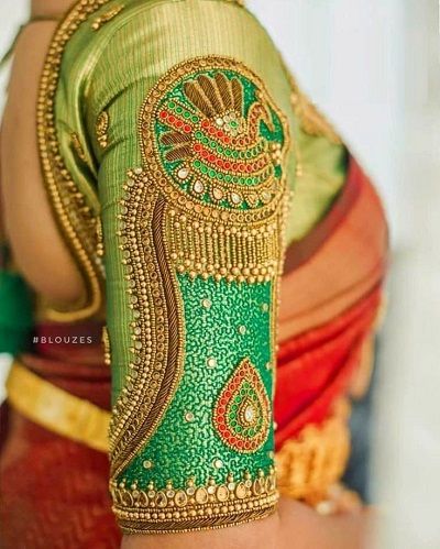 Heavy Work Blouse Designs Maggam Work Blouse, Saree Bollywood, Wedding Saree Blouse Designs, Blouse Back Neck Designs, Wedding Blouse Designs, Silk Saree Blouse Designs, Simple Blouse Designs, Maggam Work Blouse Designs, Blouse Designs Silk